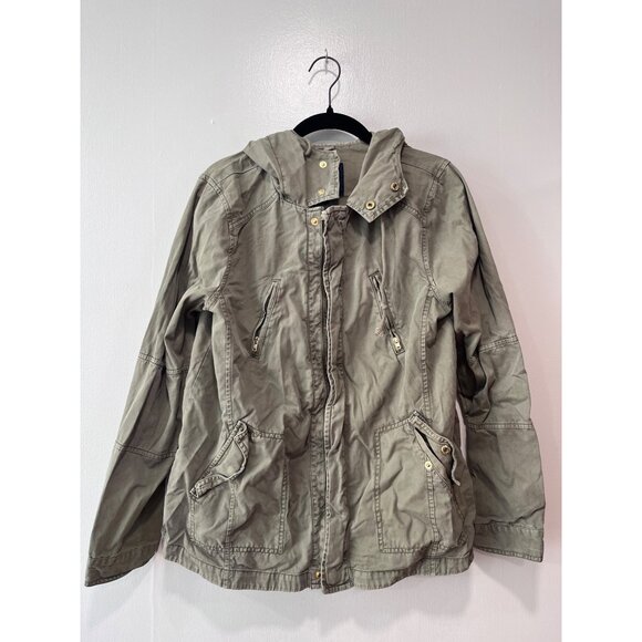 American Eagle Outfitters Womens Olive Green‎ Hooded Utility Jacket M - Picture 1 of 9